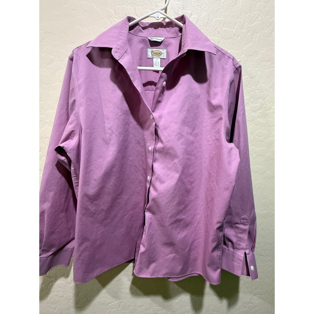 Talbots Orchid Purple Wrinkle Resistant Button Down Shirt Blouse Womens 10